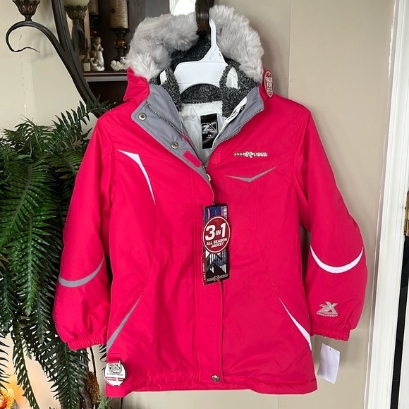 Brand New ZeroXposur 3-in-1 All Weather Zip Up Hooded Insulated Jacket Cerise - Picture 1 of 16